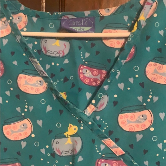 Womens Large Short Sleeve Scrub Top - Picture 8 of 8